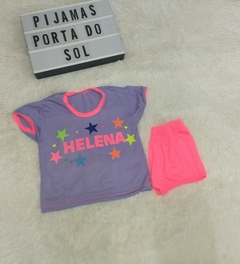 Pijamas neon estrelas