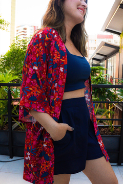 Kimono Feminino Simbiótica - Firulinha - Roupa colorida  para toda família. 