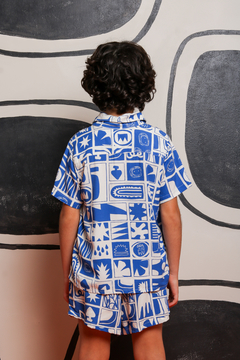 Camisa Botão Infantil Marraqueche Blue na internet