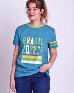 Camiseta BRASIL2022 AZ/VD Unissex Adulto