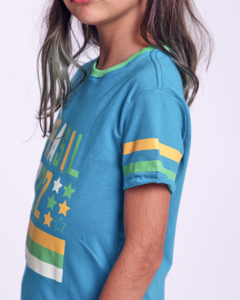 Camiseta BRASIL2022 AZ/VD Unissex Infantil na internet