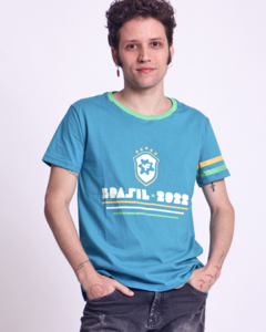 Camiseta BRASIL2022 Azul Unissex Infantil na internet