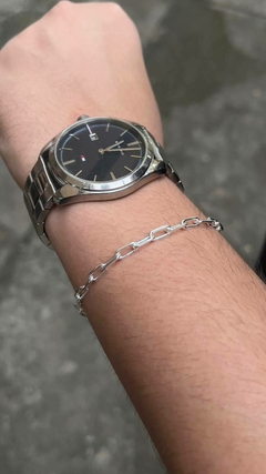 Pulseira Masculina Elos Retângulares - Bellatrix Prata