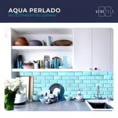 Azulejos Subway Aqua Perlado 1 m2 - comprar online