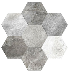 Revestimiento Ceramico Hexagonal Luxor GRIS Mate 20x23 Piso Pared - comprar online