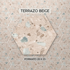 Hexagonal Terrazo Beige Mate 20x23 - comprar online
