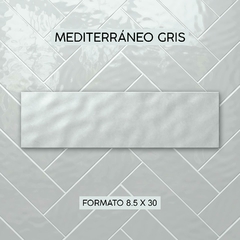 REVESTIMIENTO MEDITERRANEO GRIS BRILLANTE 8,5X30 RELIEVE 1CALIDAD