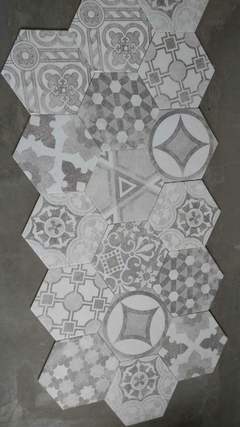 Revestimiento Ceramico Hexagonal Versalle Mix gris Mate 20x23 Piso Pared en internet