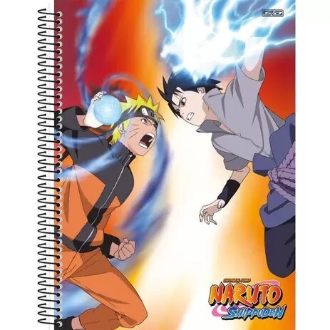 CADERNO BROCHURA PEQUENO 1/4 ANIME NARUTO SHIPPUDEN 80 FOLHAS