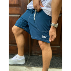 Shorts Azul costura contrastante Plano C - comprar online