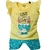 Conjunto de Calor Infantil Amarelo e Azul Blusinha e Short- Love Sunny Day