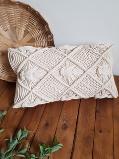 Capa de Almofada em Macrame Cris - Cru 30x50cm