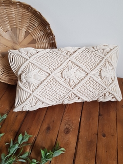 Capa de Almofada em Macrame Cris - Cru 40x60cm