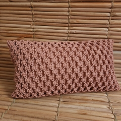 Capa de Almofada em Macrame Lara - Rosé 30x50cm na internet