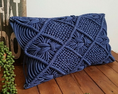 Capa de Almofada em Macrame Cris - Azul 30x50cm