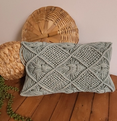 Capa de Almofada em Macrame Cris - Verde Menta 30x50cm