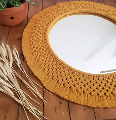 Espelho Clean em Macrame - Mostarda