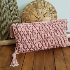 Capa de Almofada em Macrame Liz - Rosa 30x50cm