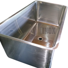 Bacha 600x500x400MM sanitaria borde redondeado anti bacteria inoxidable gastronomico - comprar online