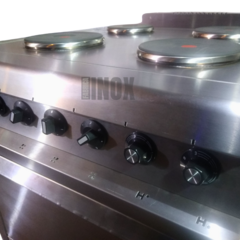 Cocina industrial eléctrica trifasica 4 discos con horno FULL inoxidable - tienda online