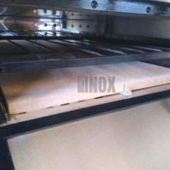 Horno pizza a la piedra industrial 4 unidades en el piso + estante y base automático full inoxidable - COCINAS MGA