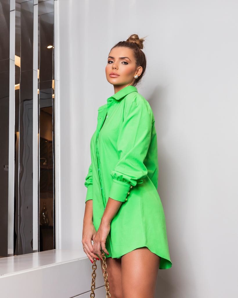 Vestido best sale camisa verde