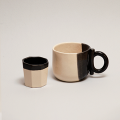 Set taza con vaso - Yverá (Negro)