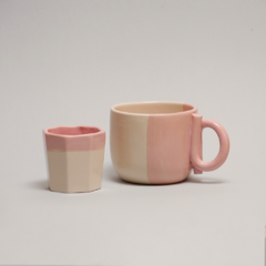 Set taza con vaso - Yverá (Rosa)