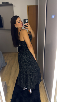 vestido botão midi - comprar online