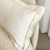 Almofada Com Aba Bordado Branco e Caqui Algodão Para Sofá 35x50 na internet