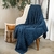 Manta de tricô azul tamanho 130x150