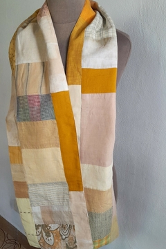 Bufanda Campo de Trigo 180 x 30 cm. Patchwork realizado con linos de excelente calidad. Reversible- - comprar online