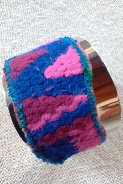 Brazalete PICOS. Base de alpaca Aplicaciones de molas 4,7 x 6 cm - comprar online