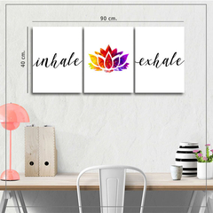 Cuadro Inhale Exhale Flor Loto Colores - comprar online