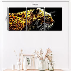 Cuadro Leopardo Efecto Neon - comprar online