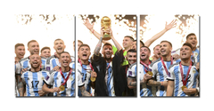 Cuadro Tríptico Argentina Campeon 2023 Qatar Scaloneta Messi - comprar online