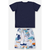 CONJUNTO CAMISETA MALHA E BERMUDA EM MOLETOM SOL AZUL ESCURO UP BABY - loja online