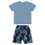 CONJUNTO CAMISETA MALHA E BERMUDA FLORAL AZUL GLACIAL BEE LOOP - Olile Baby - Moda Infantil 