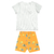 CONJUNTO BLUSA EM RIBANA E BERMUDA EM COTTON LARANJA BORBOLETA BEE LOOP - Olile Baby - Moda Infantil 