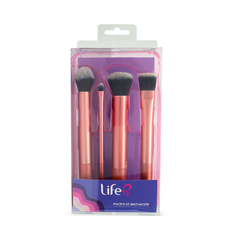 KIT DE PINCEIS PARA MAQUIAGEM LIFE B FACE C/4