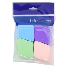 ESPONJA FACIAL PARA MAQUIAGEM LIFE B LOSANGO C/4 - comprar online