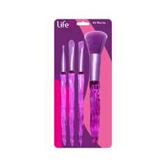 KIT PINCÉIS DE MAQUIAGEM CRISTAL ROXO C/4