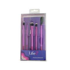 KIT DE PINCEIS PARA MAQUIAGEM LIFE B OLHOS C/5