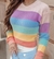 Cropped tricot arco íris
