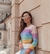 Cropped tricot arco íris na internet