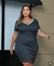 Vestido Malha Ribana Moda Plus Size - BYMF