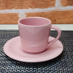 Jogo 6 Xícara Chá Café Rosa 170Ml Porcelana - Mundo Da Porcelana