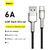 A01253 - Cable USB-A a USB-C 66w 2mts (Silver) - BASEUS