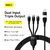 A01257 - Cable USB-C/USB-A a MicroUSB/Lightning/USB-C 3 en 1 - BASEUS - FAVAR IMPORT