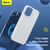 A00815 - Funda silicona MagSafe p/iPhone 12/PRO (White) + vidrio - BASEUS - FAVAR IMPORT